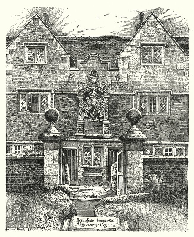 North Side, Hungerford Almshouses, Corsham (kaiverrus) tekijältä Sidney Heath