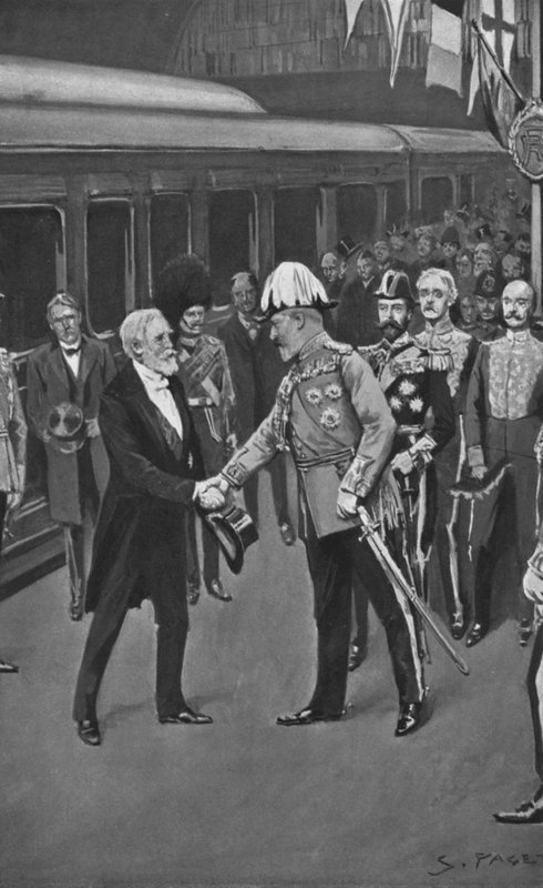 Kuningas Edward toivottaa presidentti Loubetin tervetulleeksi 6. heinäkuuta 1903 tekijältä Sidney Paget