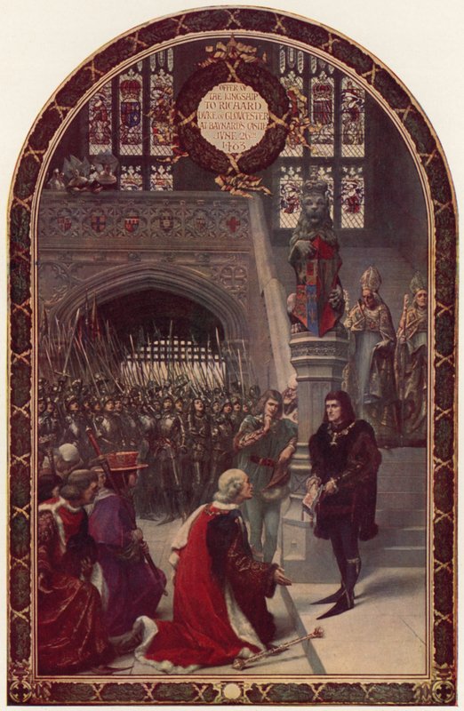 Kuninkuuden tarjous Richardille, Gloucesterin herttualle Baynardin linnassa Lontoossa 26. kesäkuuta 1483 tekijältä Sigismund Christian Hubert Goetze