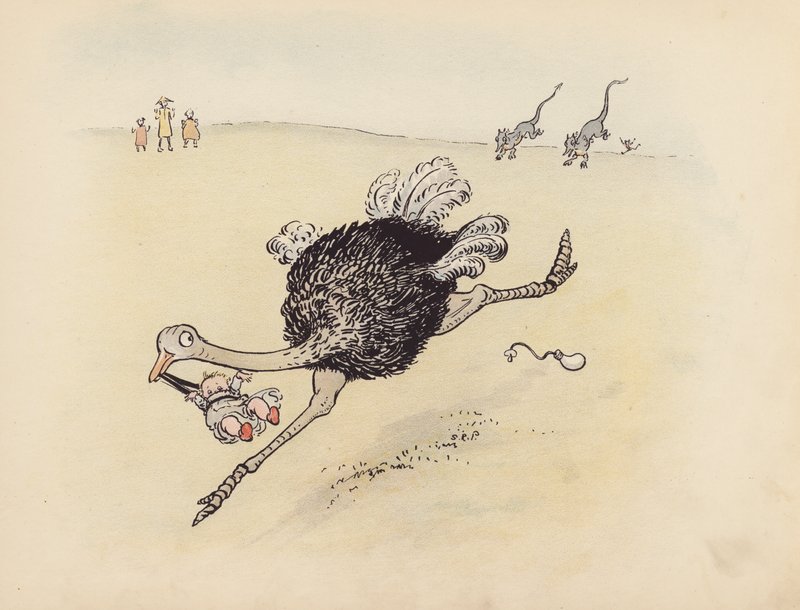 S Rosamond Praegerin kuvitus sarjaan Little Twin Dragons (värilitografia). tekijältä Sophia Rosamond Praeger