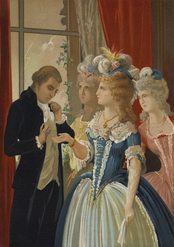 Alessandro Cagliostro ja Marie Antoinette Petit Trianonissa, Versailles tekijältä Spanish School