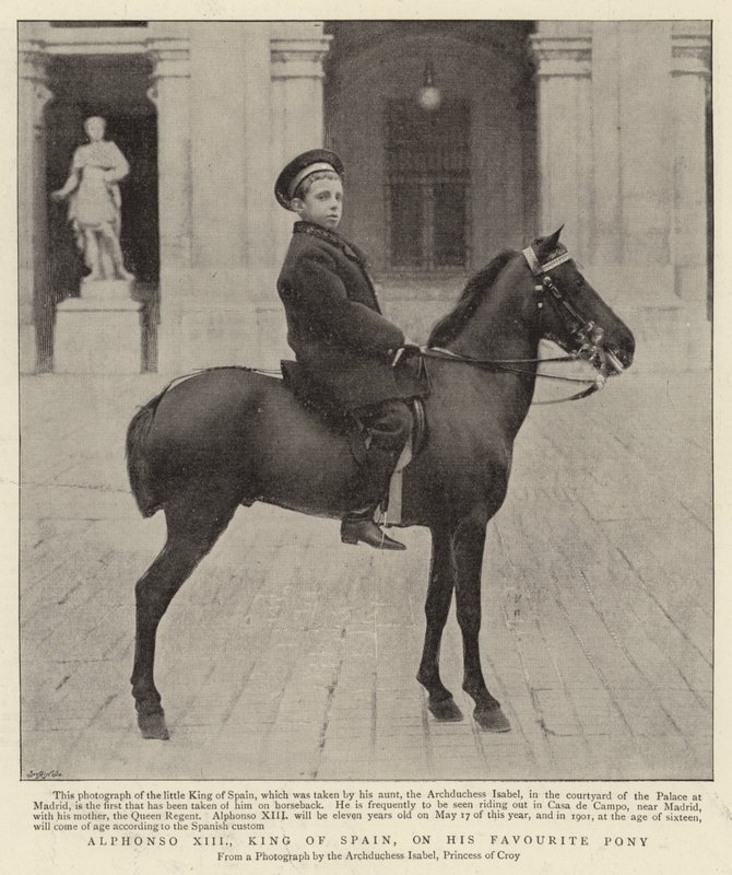 Alfonso XIII, Espanjan kuningas, suosikkiponillaan tekijältä Spanish Photographer