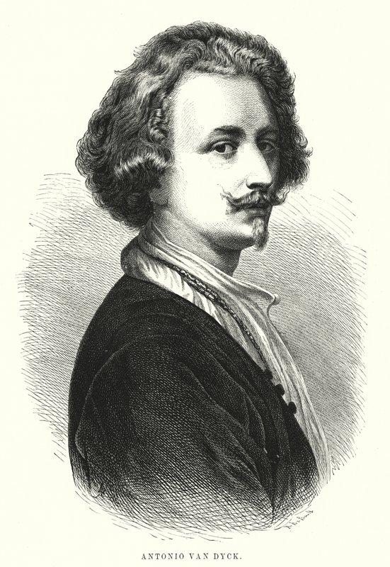 Anthony van Dyck, flaamilainen taiteilija (litho) tekijältä Spanish School