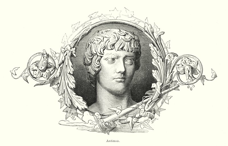 Antinous, Bithnyian kreikkalainen nuoriso ja Rooman keisari Hadrianuksen suosikki (litho) tekijältä Spanish School