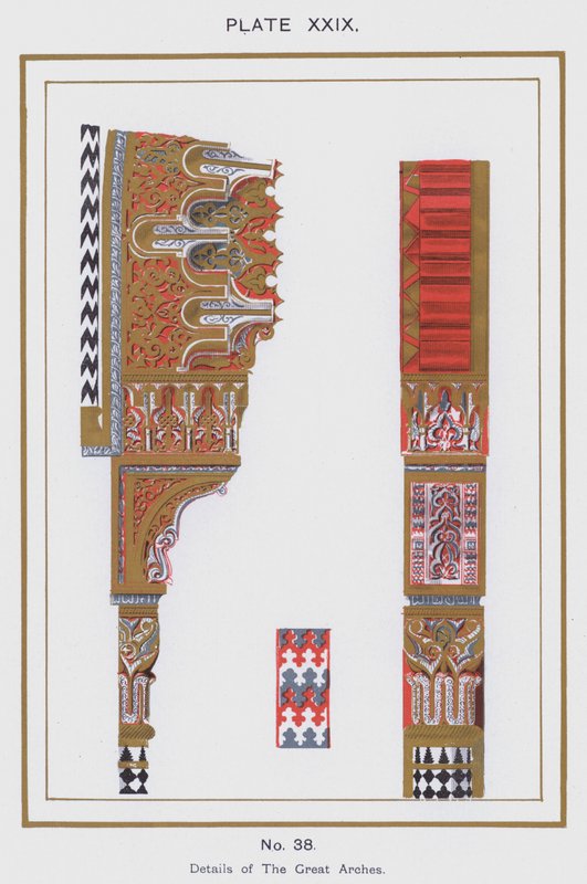 Yksityiskohdat Great Archesista (väri litho) tekijältä Spanish School
