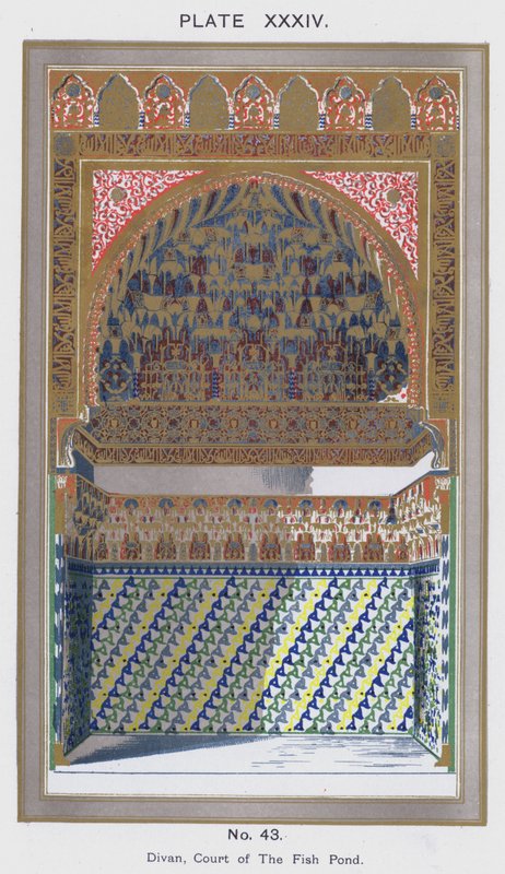 Divaani, Court of the Fish Pond (väri litho) tekijältä Spanish School