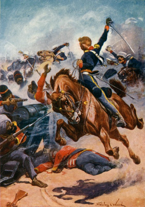 Aliwal, The Third Light Dragoons lataamassa sikhiaseita tekijältä Stanley L. Wood