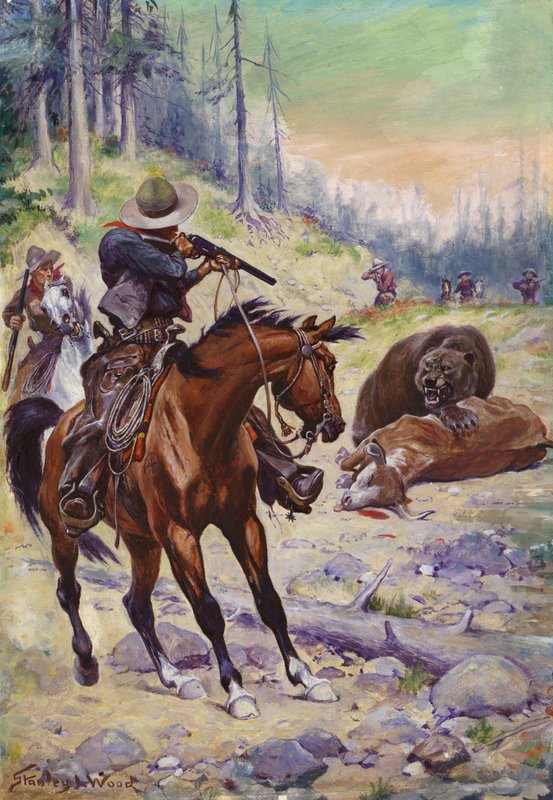 Karhun ampuminen (öljy) tekijältä Stanley L. Wood