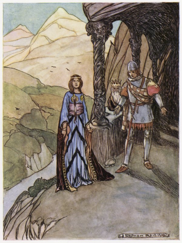 Kuvitus Siegfried the Dragon-Slayerille (väri litho) tekijältä Stephen Reid