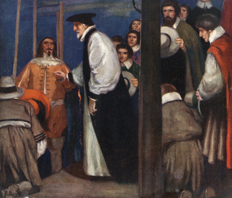 Laud astuu proomulle Lambethissa mennäkseen torniin (väri litho) tekijältä Stephen Reid