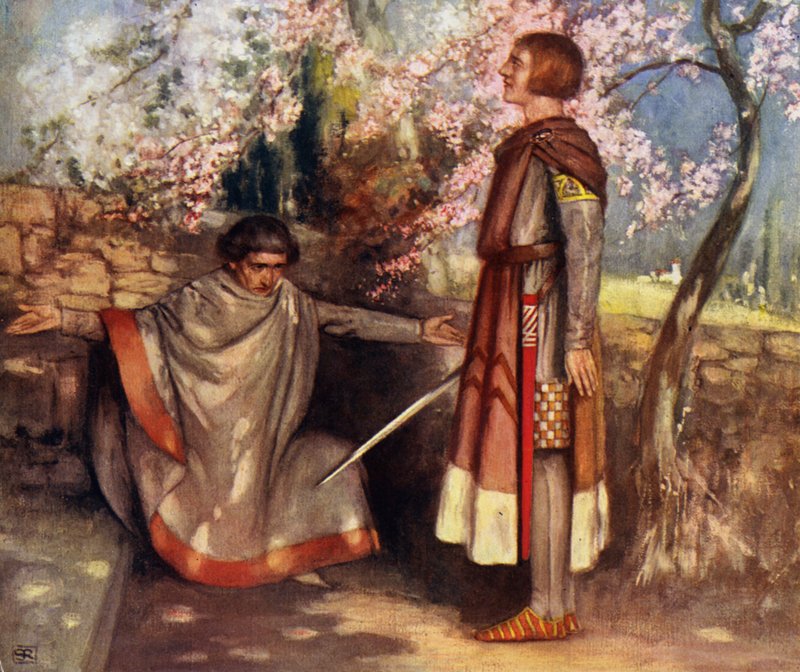 Saint Giovanni Gualberto ja murhaaja (lithoväri) tekijältä Stephen Reid