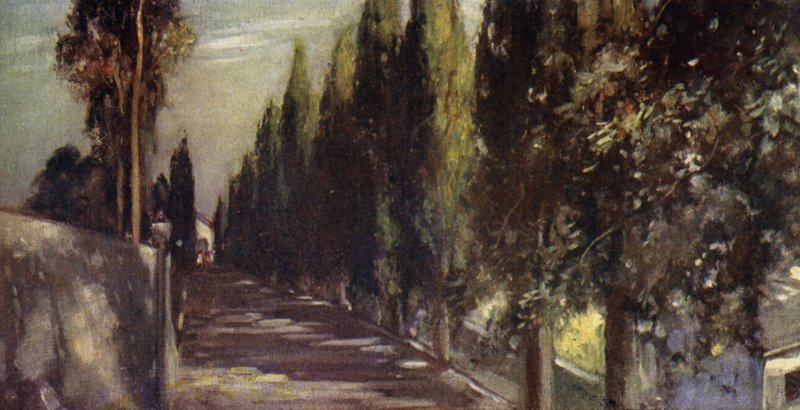 Avenue of the Encounter, San Miniato (väri litho) tekijältä Stephen Reid
