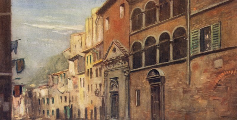 Pyhän Katariinan talo, Siena (väri litho) tekijältä Stephen Reid