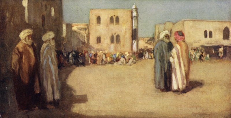 Market Place, Betlehem (väri litho) tekijältä Stephen Reid
