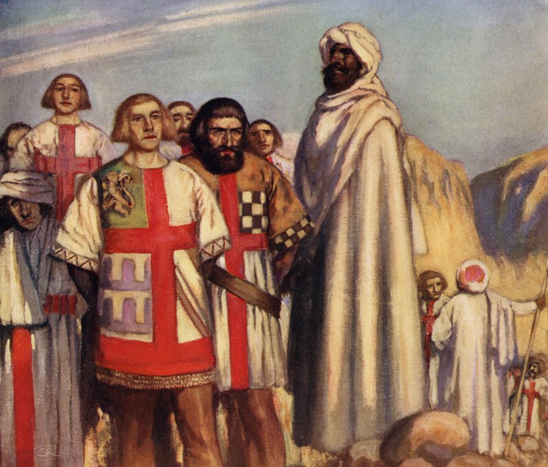 Punaisen Ristin ritarit Saladinin vallassa (värilitho) tekijältä Stephen Reid