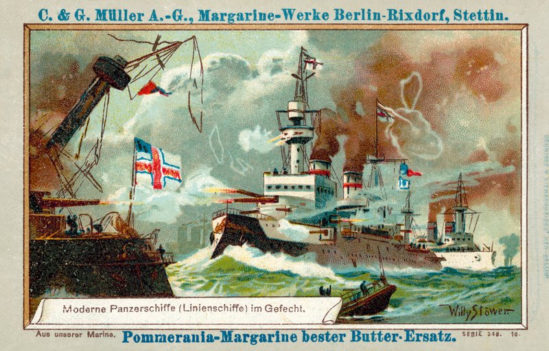 Nykyaikaiset rautakuiset taistelussa (chromolitho) tekijältä Stoewer Willy