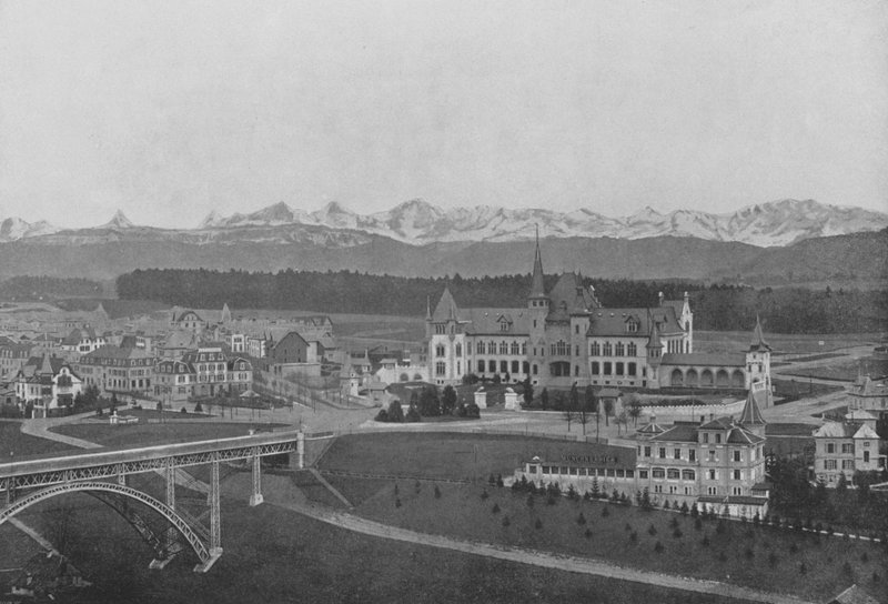 Bern, Näkymä Kirchenfeldille ja Bernin Alpeille (m/w kuva) tekijältä Swiss Photographer