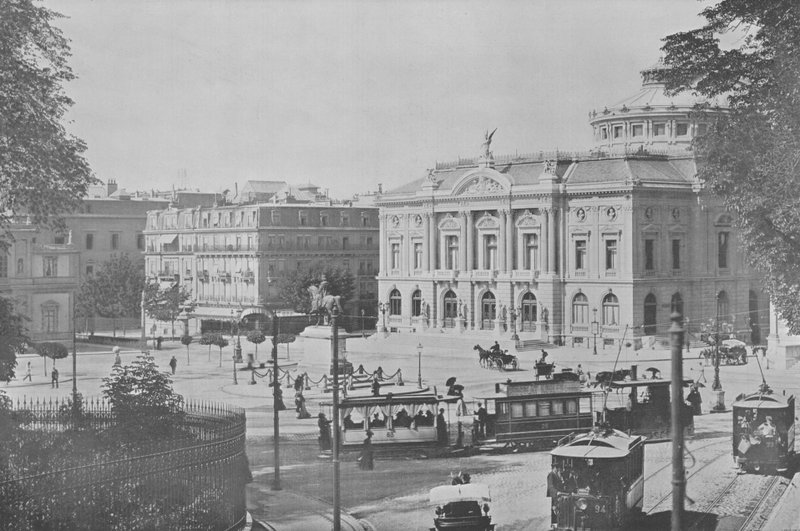 Geneve, Place Neuve ja teatteri (m/w kuva) tekijältä Swiss Photographer