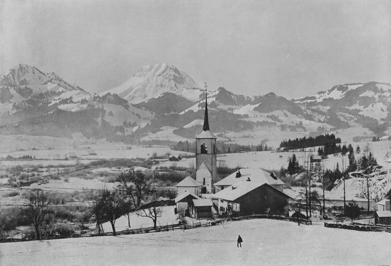 Le Moleson, näkymä otettu Brocissa, Gruyeressa (m/w kuva) tekijältä Swiss Photographer
