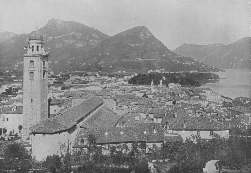 Lugano, Yleisnäkymä ja Monte Bre (m/w kuva) tekijältä Swiss Photographer