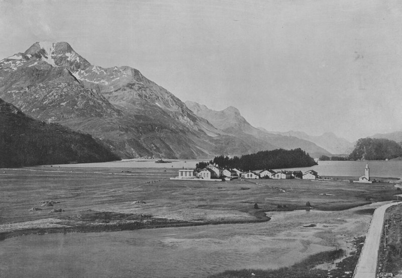 Sils et le Piz della Margna (mustavalkokuva) tekijältä Swiss Photographer