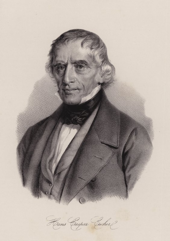 Hans Caspar Escher, sveitsiläinen arkkitehti (kaiverrus) tekijältä Swiss School