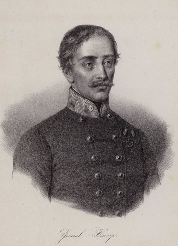 Heinrich Hentzi von Arthurm, unkarilainen kenraali Itävallan valtakunnan armeijassa (kaiverrus) tekijältä Swiss School