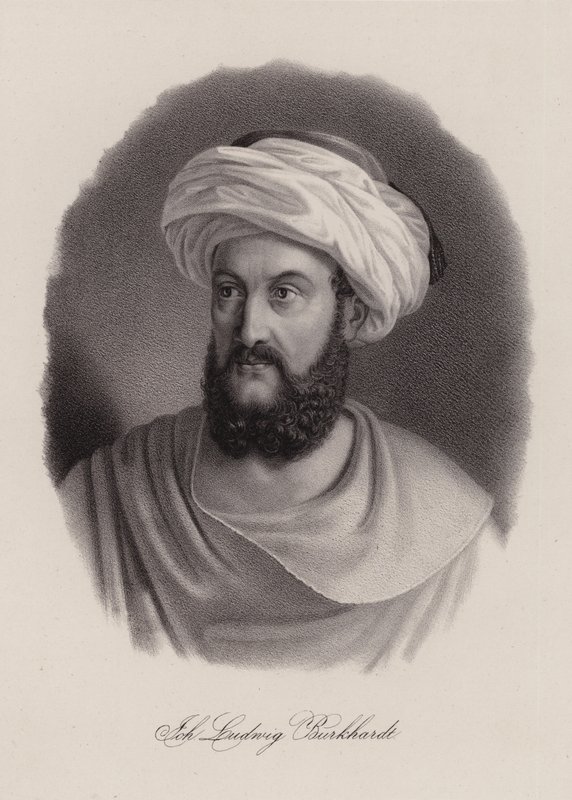 Johann Ludwig Burckhardt, sveitsiläinen matkailija ja maantieteilijä (kaiverrus) tekijältä Swiss School