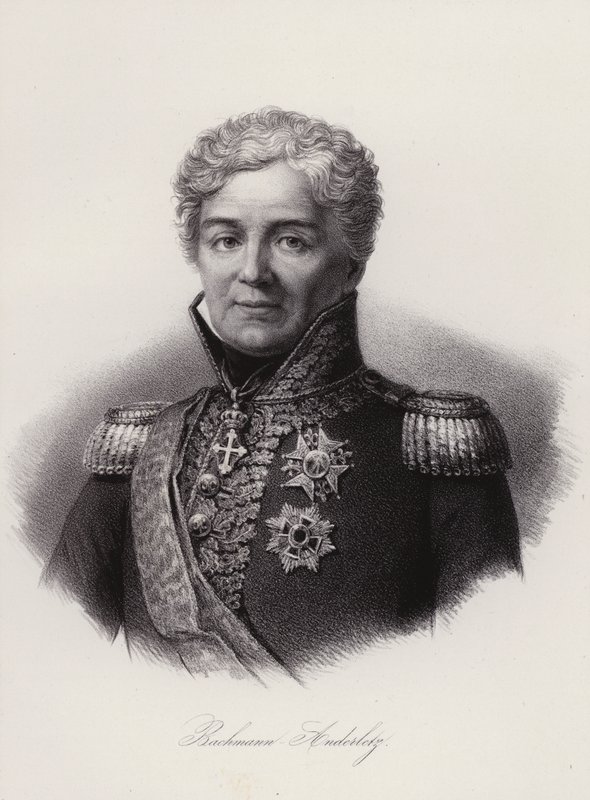 Niklaus Franz von Bachmann, sveitsiläinen kenraali, joka taisteli Napoleonin sodissa (kaiverrus) tekijältä Swiss School