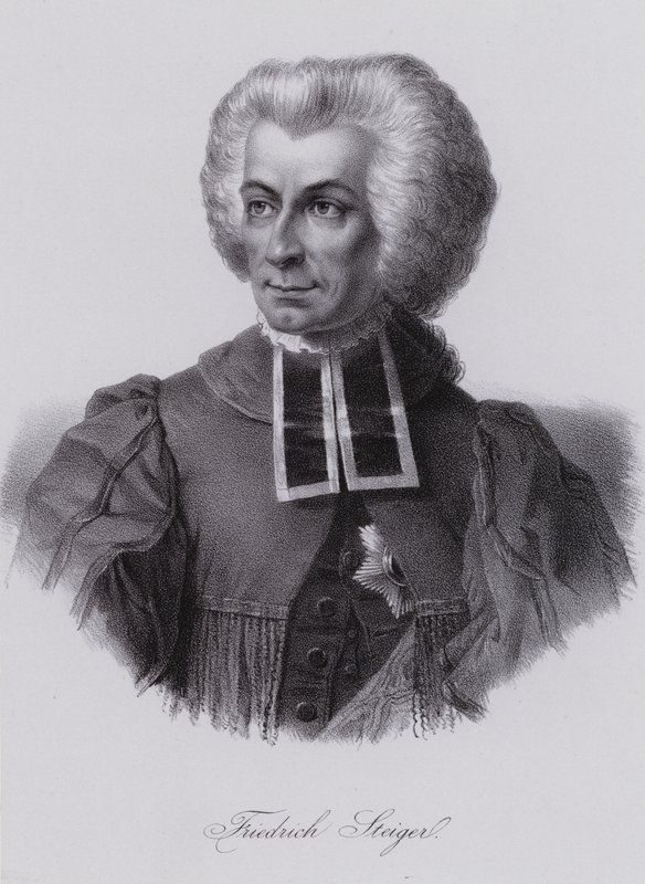 Niklaus Friedrich von Steiger, sveitsiläinen poliitikko (kaiverrus) tekijältä Swiss School