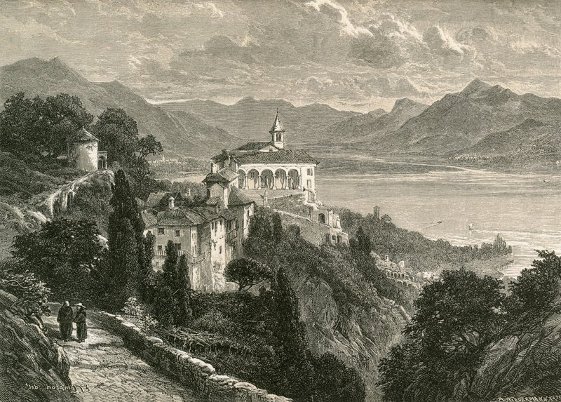 Madonna Del Sasson pyhiinvaelluskirkko, lähellä Locarnoa tekijältä Swiss School