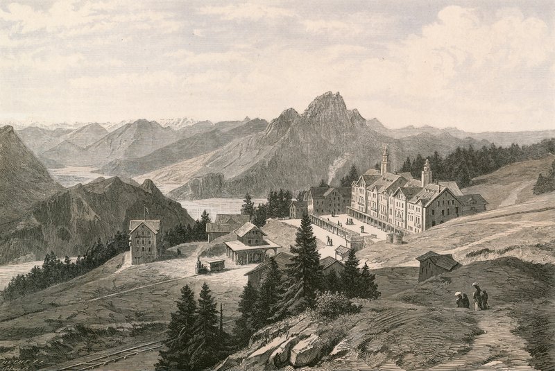 Rigi-Kaltbad, katsomassa Pilatus-vuorelle päin tekijältä Swiss School