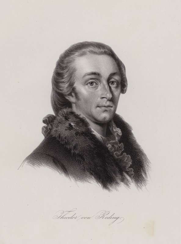 Theodor von Reding, sveitsiläinen espanjalainen kenraali (kaiverrus) tekijältä Swiss School