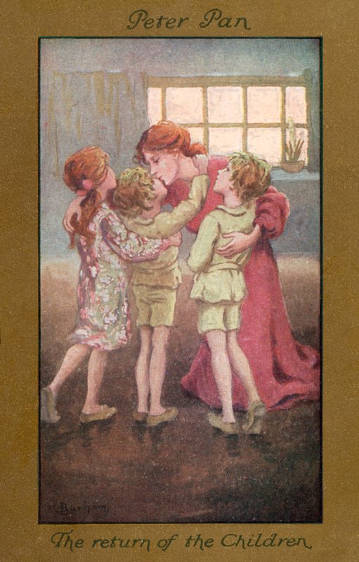 Peter Pan: Peter Pan: Lasten paluu (värilitografia). tekijältä Sybil Barham