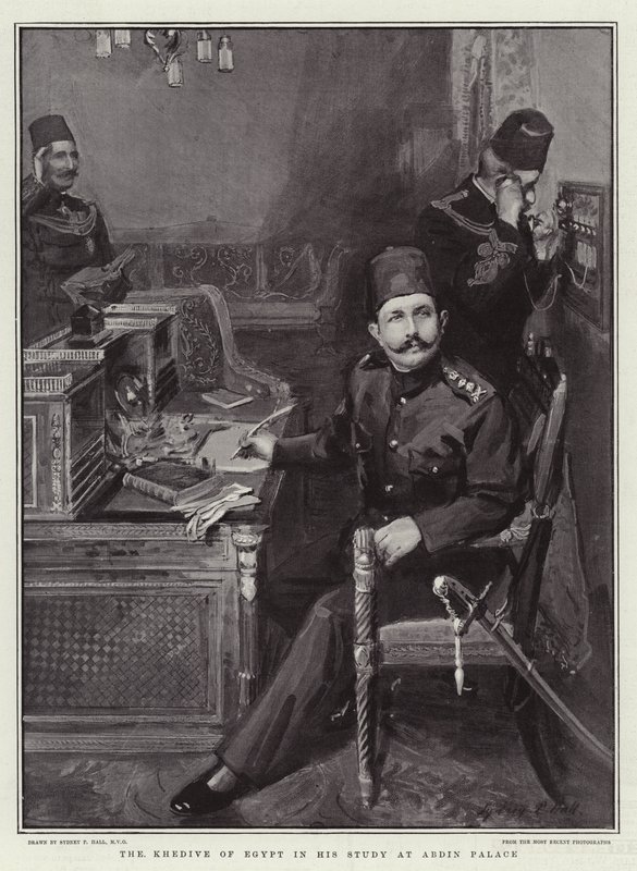 Egyptin Khedive tutkimuksessaan Abdinin palatsissa tekijältä Sydney Prior Hall