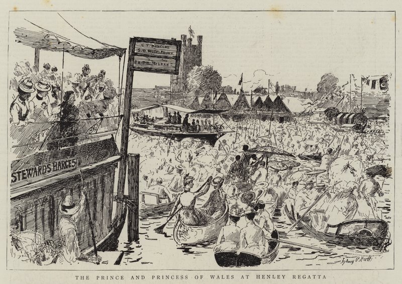 Walesin prinssi ja prinsessa Henley Regatta tekijältä Sydney Prior Hall