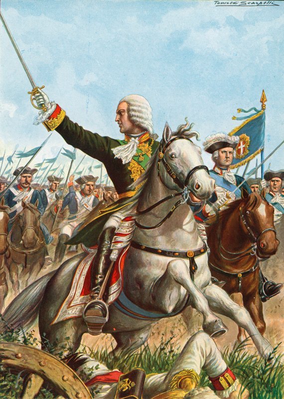 Charles Emmanuel III Guastallan taistelussa vuonna 1734 tekijältä Tancredi Scarpelli