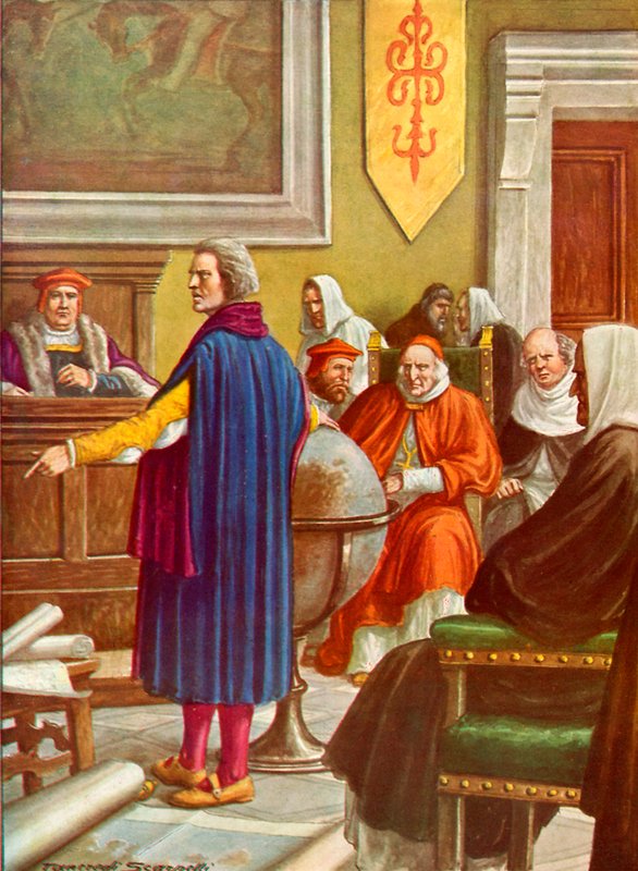 Columbus Salamancan lääkäreiden edessä tekijältä Tancredi Scarpelli