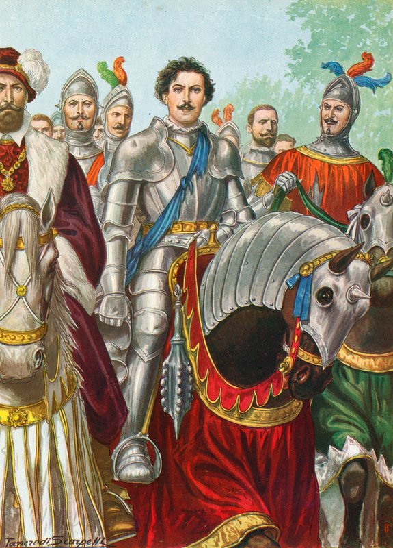 Ettore Fieramosca Barlettan taistelun jälkeen vuonna 1503 tekijältä Tancredi Scarpelli