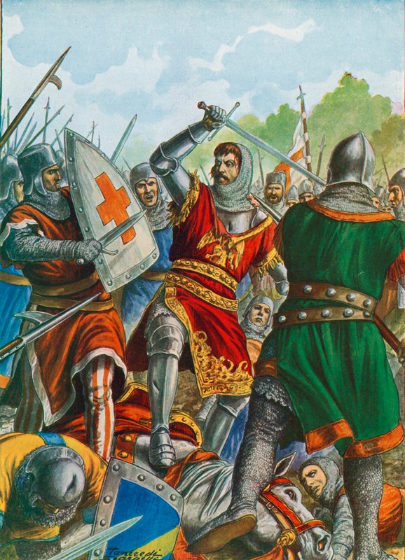 Ezzelino III da Romano vangittiin Bergamon lähellä vuonna 1259 tekijältä Tancredi Scarpelli
