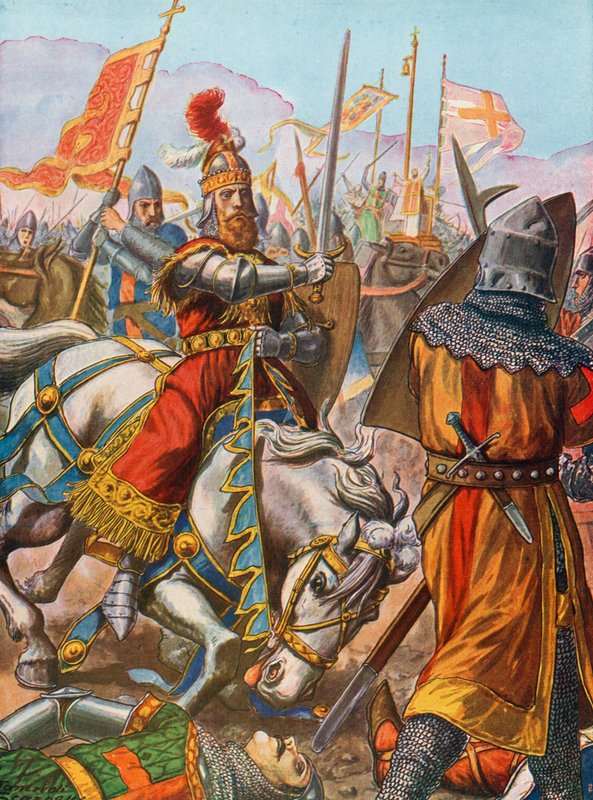 Frederick Barbarossa haavoittuu Legnanon taistelussa vuonna 1176 tekijältä Tancredi Scarpelli