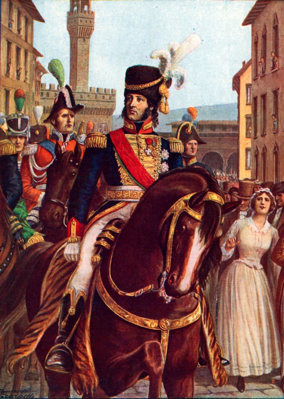 Joachim Murat saapuu Firenzeen 19. tammikuuta 1801 tekijältä Tancredi Scarpelli