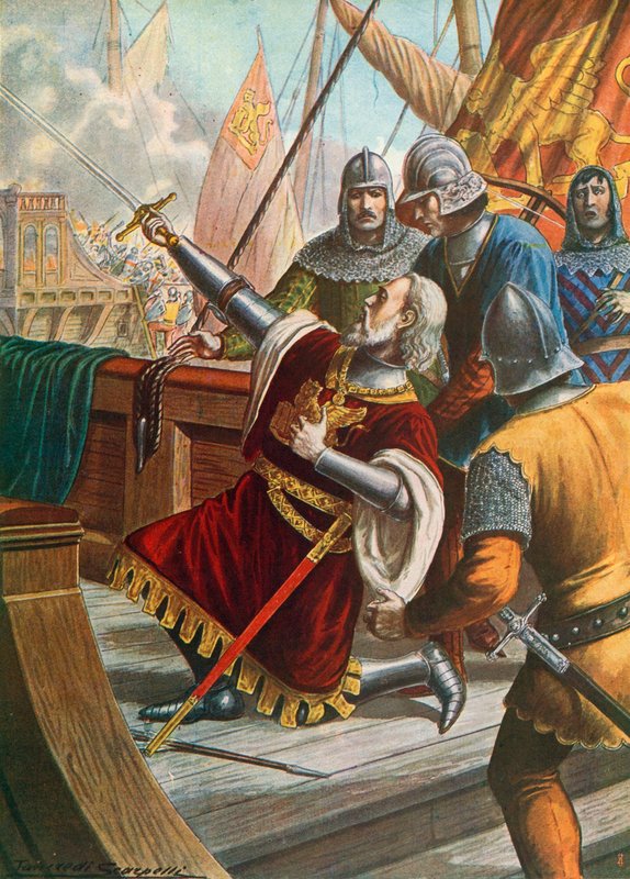 Luciano Doria kuoli taistelussa, 1379 tekijältä Tancredi Scarpelli