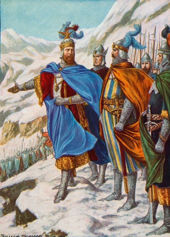 Otto I, Pyhän Rooman keisari, hyökkäsi Italiaan vuonna 951 tekijältä Tancredi Scarpelli