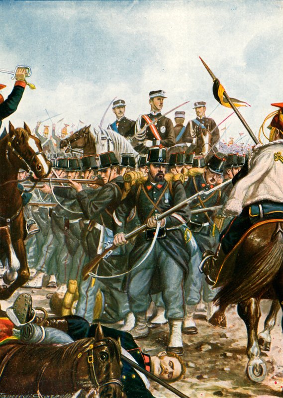 Prinssi Umberto Villafrancan taistelussa 1866 tekijältä Tancredi Scarpelli