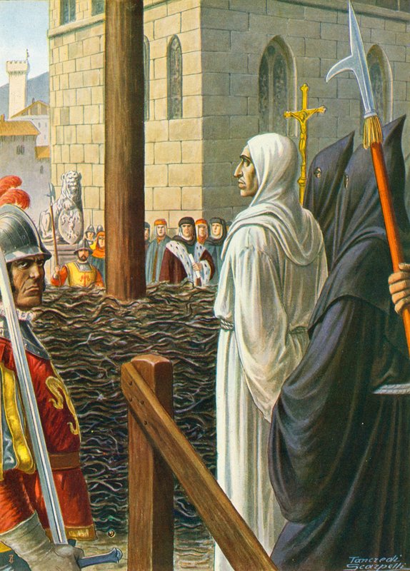 Savonarola, poltettavissa elävältä, 1498 tekijältä Tancredi Scarpelli
