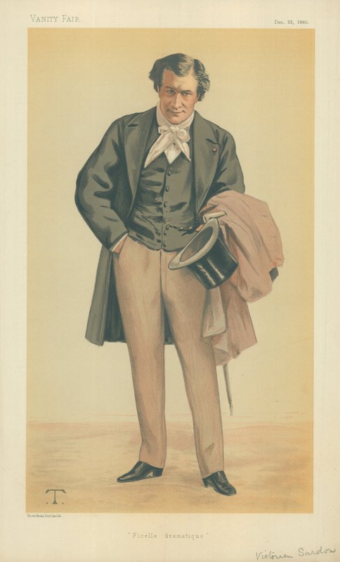 M Victorien Sardou, Ficelle dramatique, 25. joulukuuta 1880, Vanity Fair -sarjakuva tekijältä Theobald Chartran
