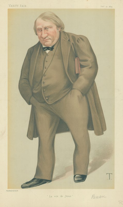 Herra Joseph Ernest Renan, La vie de Jesus, 22. helmikuuta 1879, Vanity Fair -sarjakuva tekijältä Theobald Chartran
