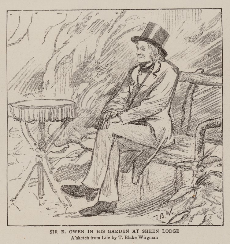 Sir R Owen puutarhassaan Sheen Lodgessa tekijältä Theodore Blake Wirgman