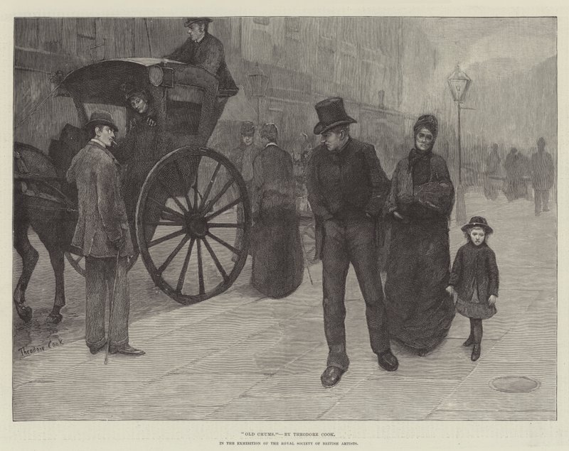 Old Chums, Royal Society of British Artists -näyttelyssä tekijältä Theodore Flavel Cook